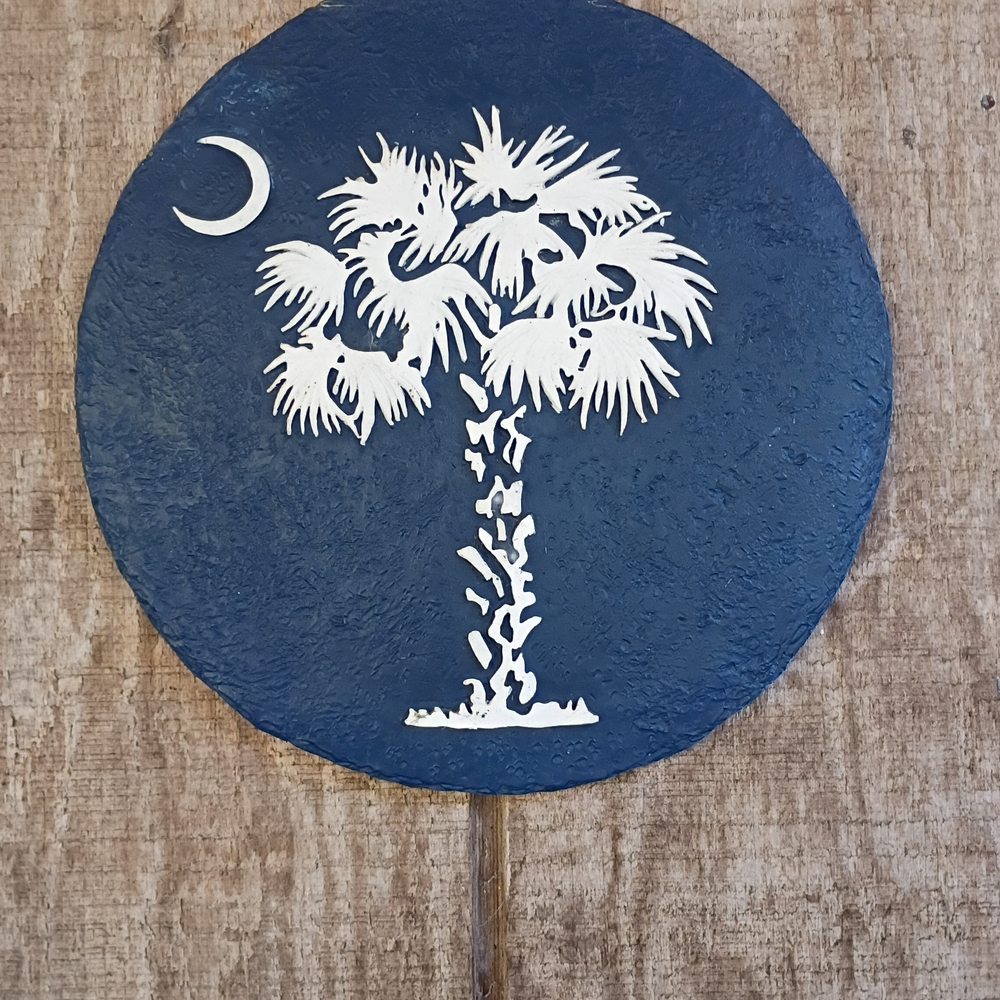 Navy and White Palm Tree Wall Decor